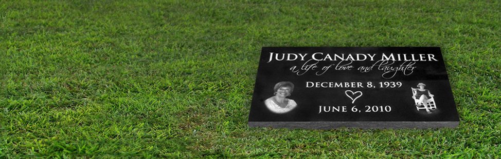 CUSTOM ETCHED GRANITE GRAVE MARKERS