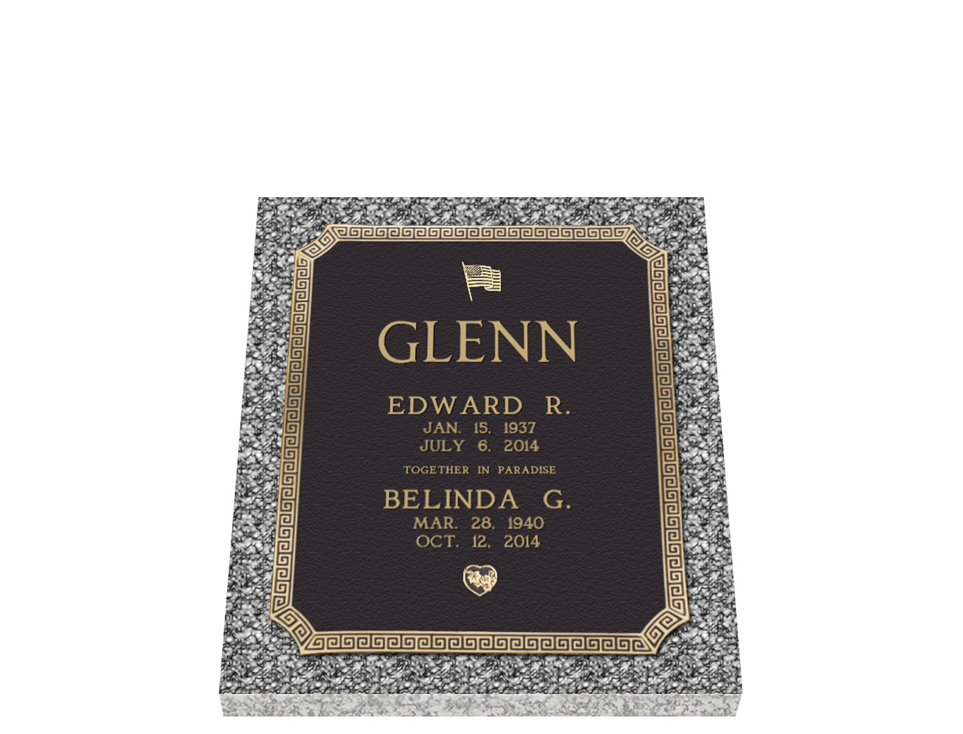 Dynasty Serenity Double Interment Companion Bronze Grave Marker